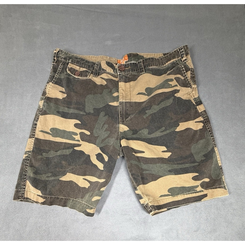 J. Press Camo Shorts Mens 38 Camouflage Casual Flat Front Cotton Baggy